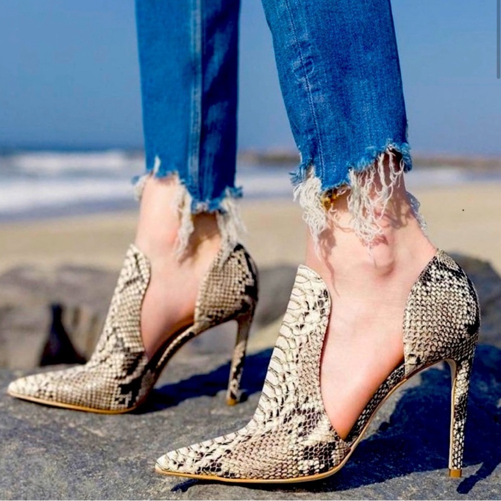 Steve Madden Dolly snakeskin leather pumps